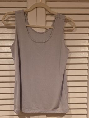 Women's Vintage Chico's Silver Sparkling Scoop Neck Tank Top